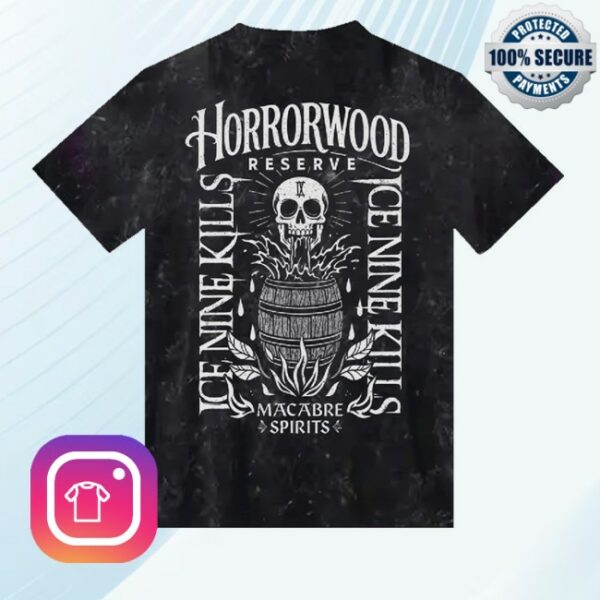 kenny Ice Nine Kills Merch Store Horrorwood Reserve Vintage Black Tee