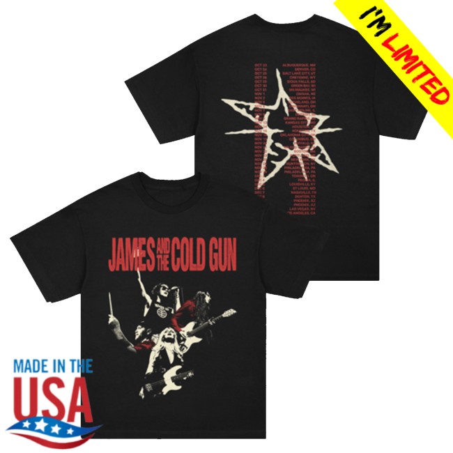 kenny James And The Cold Gun Merch James And The Cold Gun 2025 Tour Shirt1 kenny James And The Cold Gun Merch James And The Cold Gun 2025 Tour Shirt1