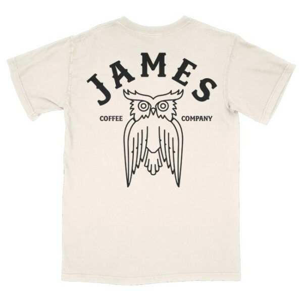 kenny James Coffee Co Merch James Arch Logo Shop Shirt Ivory