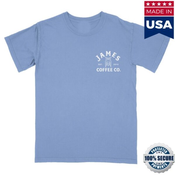 kenny James Coffee Co Merch James Arch Logo Shop Shirt Light Blue0