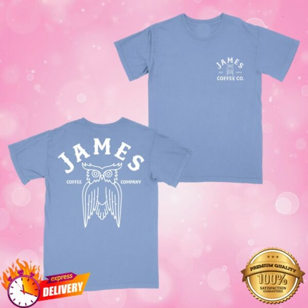 kenny James Coffee Co Merch James Arch Logo Shop Shirt Light Blue1