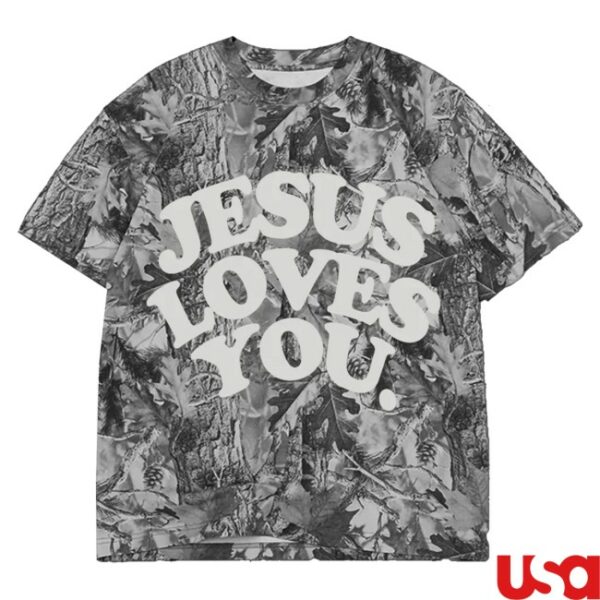 kenny Jesus Loves You Merch Lmtd Heavyweight Midnight Oak Camo Tee