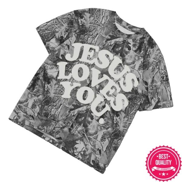 kenny Jesus Loves You Merch Lmtd Heavyweight Midnight Oak Camo Tee0