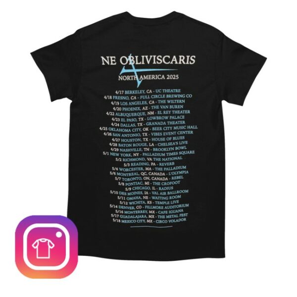 kenny Jsr Direct Merch Store Ne Obliviscaris 2025 Na Tour Dateback Shirt