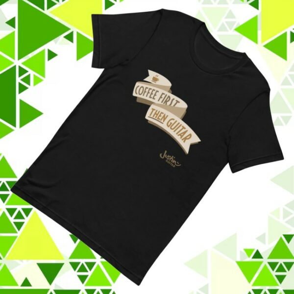 kenny Justin Guitar Merch Store Justinguitar Coffee First Then Guitar Shirt1