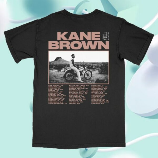 kenny Kane Brown Merch The High Road Tour Tee Black