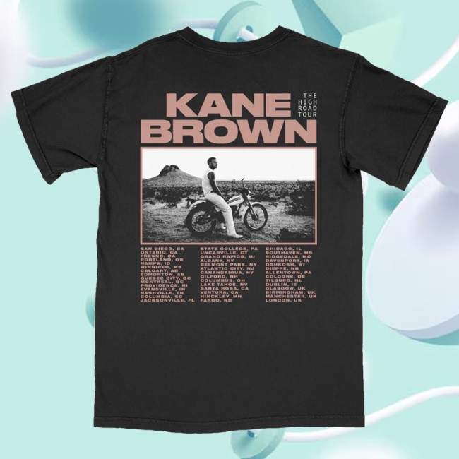 kenny Kane Brown Merch The High Road Tour Tee Black kenny Kane Brown Merch The High Road Tour Tee Black