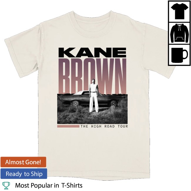 kenny Kane Brown Merch The High Road Tour Tee Cream kenny Kane Brown Merch The High Road Tour Tee Cream