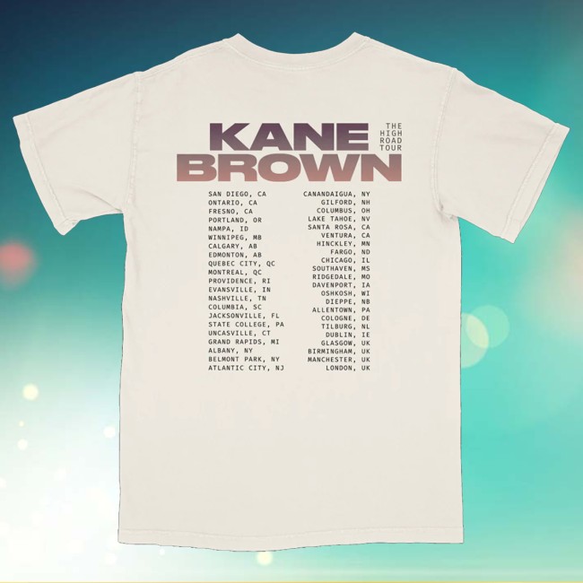 kenny Kane Brown Merch The High Road Tour Tee Cream0 kenny Kane Brown Merch The High Road Tour Tee Cream0