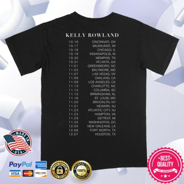 kenny Kelly Rowland Merch Photo Tour Tee Black White