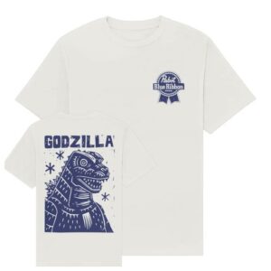 kenny Pabst Blue Ribbon Merch Store Shop Godzilla Portrait White Shirt