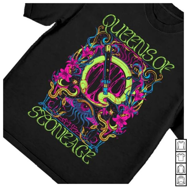 kenny Queens Of The Stone Age Official Store Psychedelic Emblem Shirtw
