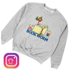 kenny Retrokid Merch Store Richard Scarry Bookworm Crewneck Greys kenny Retrokid Merch Store Richard Scarry Bookworm Crewneck Greys