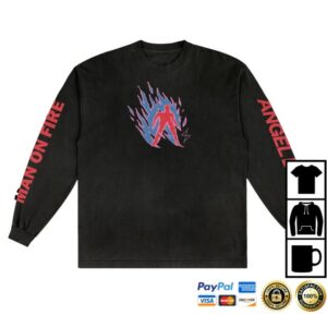 kenny Run For Cover Records Merch Angel DuT Man On Fire Longsleeve kenny Run For Cover Records Merch Angel DuT Man On Fire Longsleeve