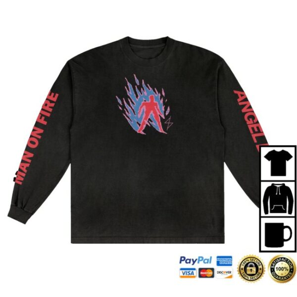kenny Run For Cover Records Merch Angel DuT Man On Fire Longsleeve