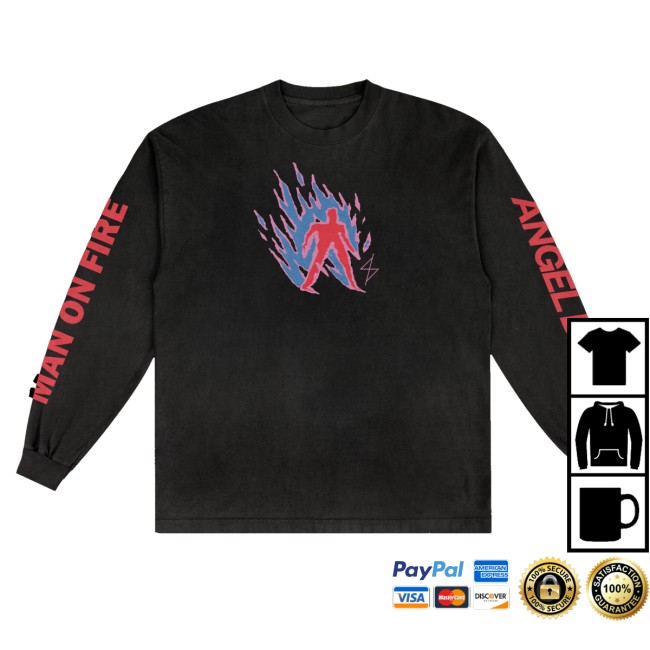 kenny Run For Cover Records Merch Angel DuT Man On Fire Longsleeve kenny Run For Cover Records Merch Angel DuT Man On Fire Longsleeve