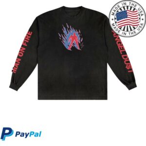 kenny Run For Cover Records Merch Shop Angel DuT Man On Fire Long Sleeve Shirt