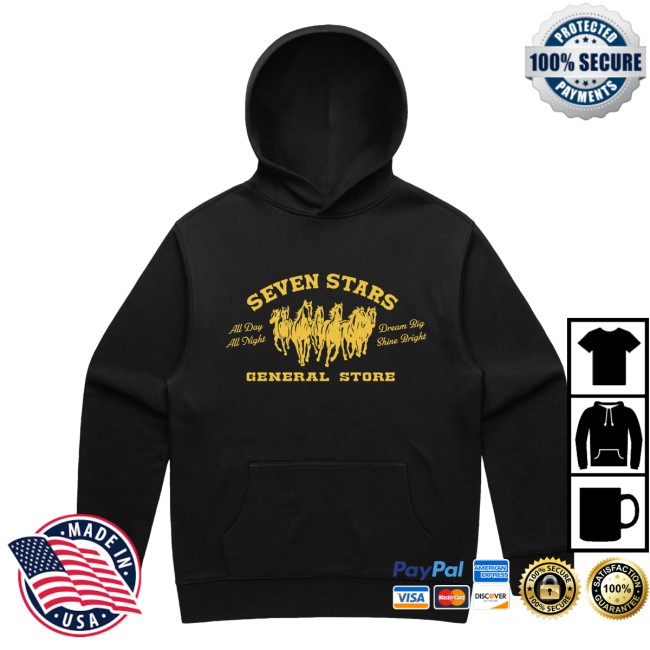 kenny Seven Stars General Store Merch 7Sgs All Day All Night Pullover Hoodie In Blacks kenny Seven Stars General Store Merch 7Sgs All Day All Night Pullover Hoodie In Blacks