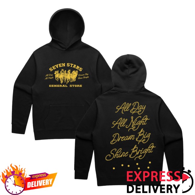 kenny Seven Stars General Store Merch 7Sgs All Day All Night Pullover Hoodie In Blackss kenny Seven Stars General Store Merch 7Sgs All Day All Night Pullover Hoodie In Blackss
