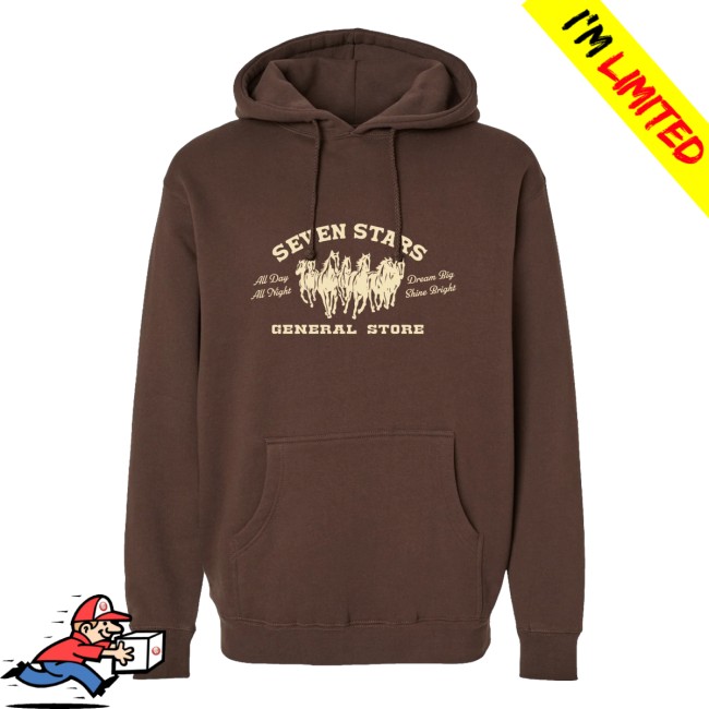 kenny Seven Stars General Store Merch 7Sgs All Day All Night Pullover Hoodie In Browns kenny Seven Stars General Store Merch 7Sgs All Day All Night Pullover Hoodie In Browns