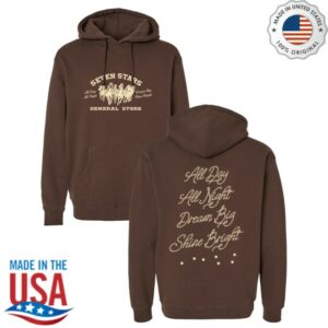kenny Seven Stars General Store Merch 7Sgs All Day All Night Pullover Hoodie In Brownss kenny Seven Stars General Store Merch 7Sgs All Day All Night Pullover Hoodie In Brownss