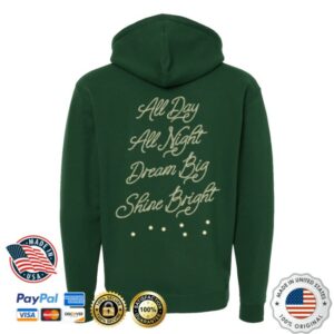 kenny Seven Stars General Store Merch 7Sgs All Day All Night Pullover Hoodie In Dark Green kenny Seven Stars General Store Merch 7Sgs All Day All Night Pullover Hoodie In Dark Green