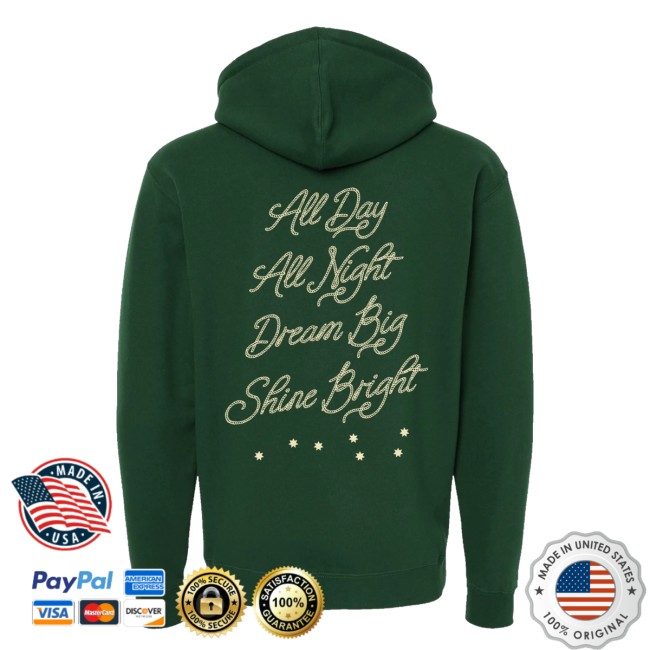 kenny Seven Stars General Store Merch 7Sgs All Day All Night Pullover Hoodie In Dark Green kenny Seven Stars General Store Merch 7Sgs All Day All Night Pullover Hoodie In Dark Green