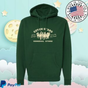 kenny Seven Stars General Store Merch 7Sgs All Day All Night Pullover Hoodie In Dark Greens kenny Seven Stars General Store Merch 7Sgs All Day All Night Pullover Hoodie In Dark Greens