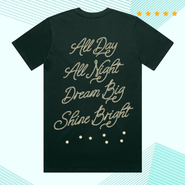 kenny Seven Stars General Store Merch 7Sgs All Day All Night Tee In Forest Green kenny Seven Stars General Store Merch 7Sgs All Day All Night Tee In Forest Green