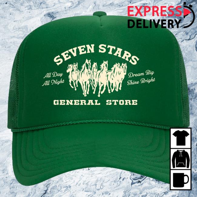 kenny Seven Stars General Store Merch Shop 7Sgs Printed Trucker Snapback Hat In Kelly Green kenny Seven Stars General Store Merch Shop 7Sgs Printed Trucker Snapback Hat In Kelly Green