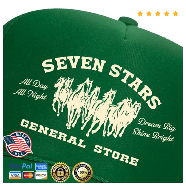 kenny Seven Stars General Store Merch Shop 7Sgs Printed Trucker Snapback Hat In Kelly Greene kenny Seven Stars General Store Merch Shop 7Sgs Printed Trucker Snapback Hat In Kelly Greene