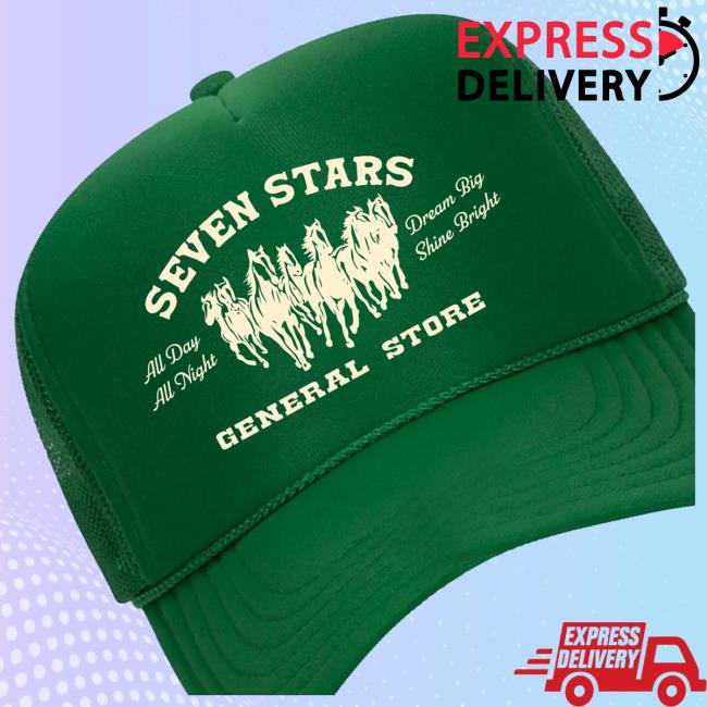 kenny Seven Stars General Store Merch Shop 7Sgs Printed Trucker Snapback Hat In Kelly Greens kenny Seven Stars General Store Merch Shop 7Sgs Printed Trucker Snapback Hat In Kelly Greens