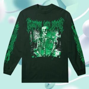 kenny Sleeping With Sirens Merch Store Dv Metal Skeleton Forest Green Long Sleeve kenny Sleeping With Sirens Merch Store Dv Metal Skeleton Forest Green Long Sleeve