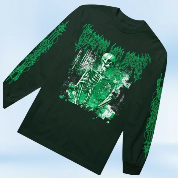 kenny Sleeping With Sirens Merch Store Dv Metal Skeleton Forest Green Long Sleevess