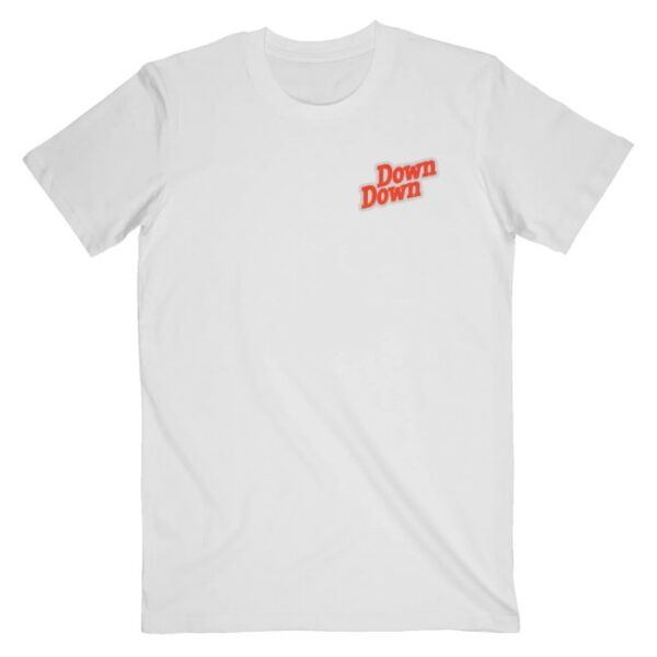 kenny Status Quo Merch Rossi Young Down Down Logo Lyric White Tee0