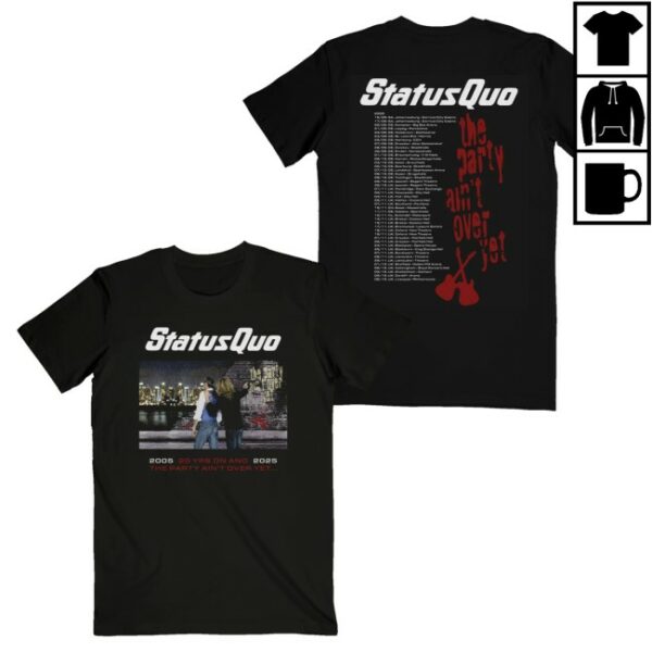 kenny Status Quo Merch The Party Aint Over Black Tour Tee0