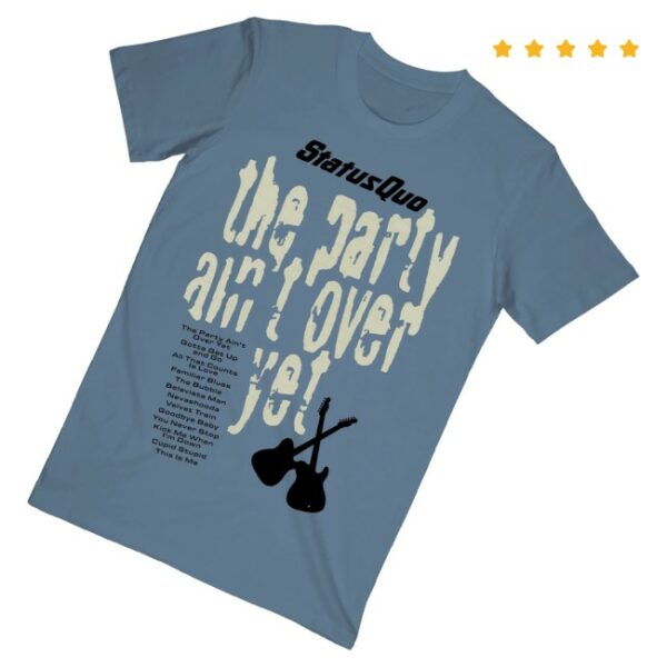 kenny Status Quo Merch The Party Aint Over Tracklisting Tee1