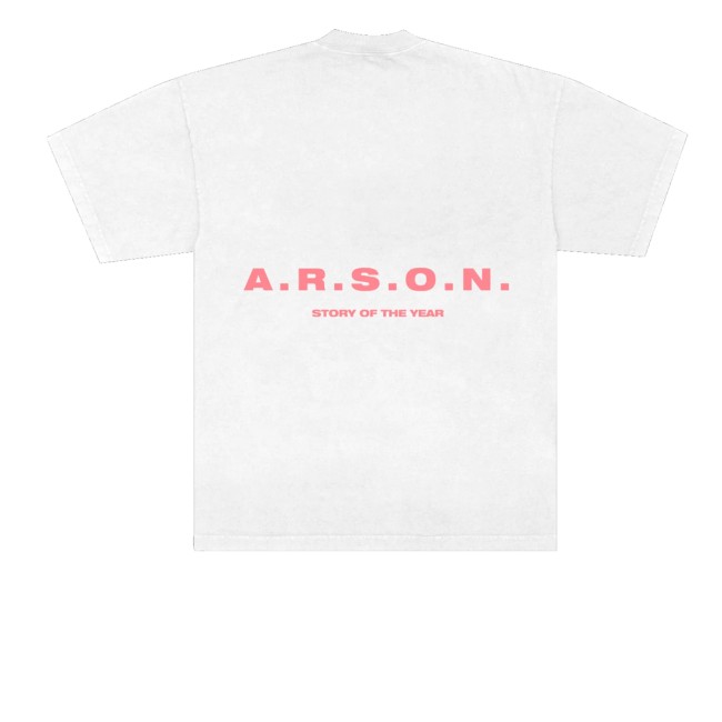 kenny Story Of The Year Merch Store ARSON Album White Tee kenny Story Of The Year Merch Store ARSON Album White Tee