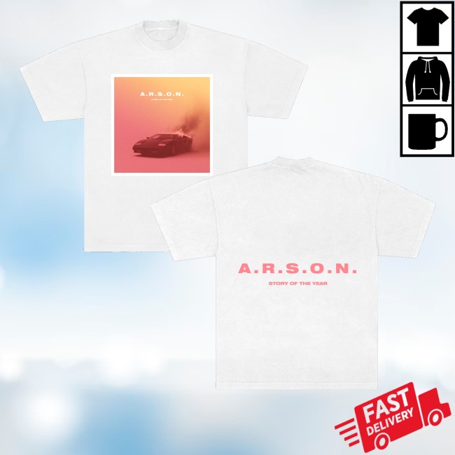 kenny Story Of The Year Merch Store ARSON Album White Teess kenny Story Of The Year Merch Store ARSON Album White Teess