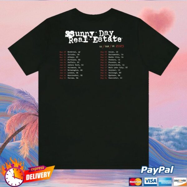 kenny Sunny Day Real Estate Merch Store 2025 Tour Tee Black
