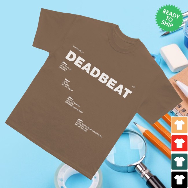 kenny Tame Impala Merch Deadbeat Tracklist Espresso Brown Tee1 kenny Tame Impala Merch Deadbeat Tracklist Espresso Brown Tee1