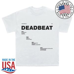 kenny Tame Impala Merch Deadbeat Tracklist White Tee kenny Tame Impala Merch Deadbeat Tracklist White Tee