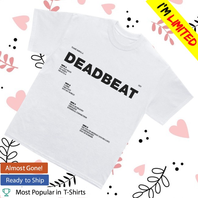kenny Tame Impala Merch Deadbeat Tracklist White Tee1 kenny Tame Impala Merch Deadbeat Tracklist White Tee1