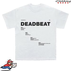 kenny Tame Impala Merch Store Deadbeat Tracklist Shirt White kenny Tame Impala Merch Store Deadbeat Tracklist Shirt White