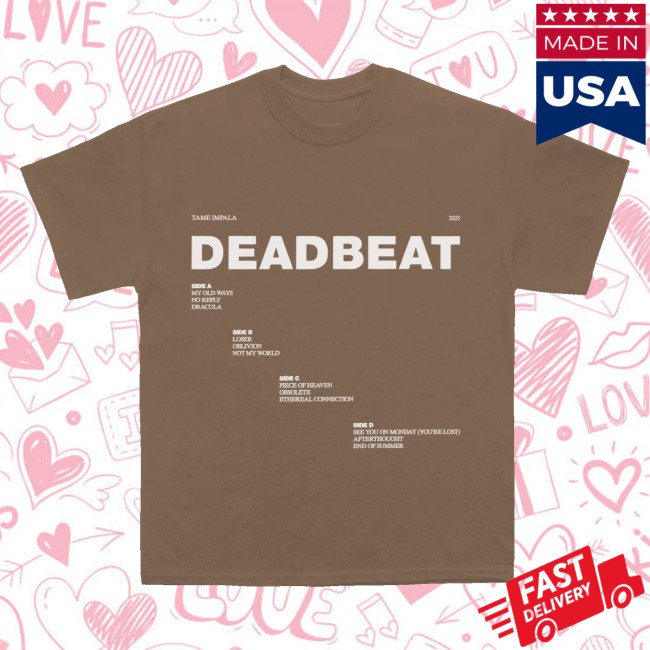 kenny Tame Impala Merch Store Deadbeat Tracklist Shirt kenny Tame Impala Merch Store Deadbeat Tracklist Shirt