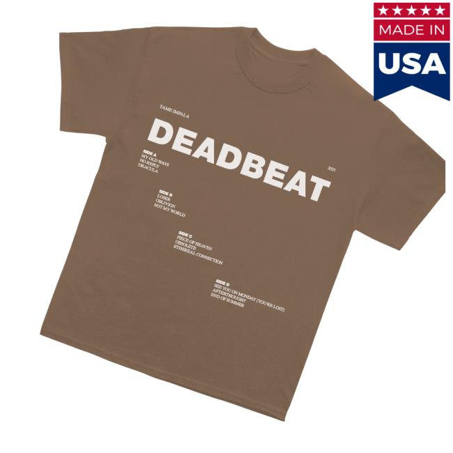 kenny Tame Impala Merch Store Shop Deadbeat Tracklist T Shirtww kenny Tame Impala Merch Store Shop Deadbeat Tracklist T Shirtww