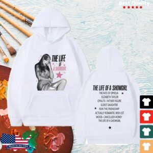 kenny Taylor Swift Merch Store The Life Of A Showgirl 2025 Merch Hoodie White
