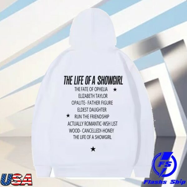 kenny Taylor Swift Merch Store The Life Of A Showgirl 2025 Merch Hoodie Whites