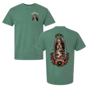 kenny The Mavericks Merch Our Lady Guadalupe Green Tee kenny The Mavericks Merch Our Lady Guadalupe Green Tee