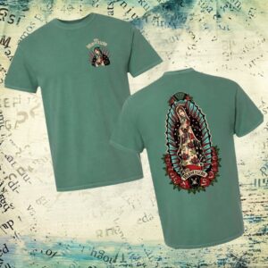kenny The Mavericks Merch Our Lady Guadalupe Green Tee0 kenny The Mavericks Merch Our Lady Guadalupe Green Tee0